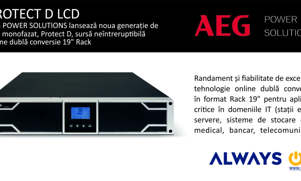 AEG POWER SOLUTIONS a lansat noua generatie a UPS-urilor monofazate Protect C si Protect D