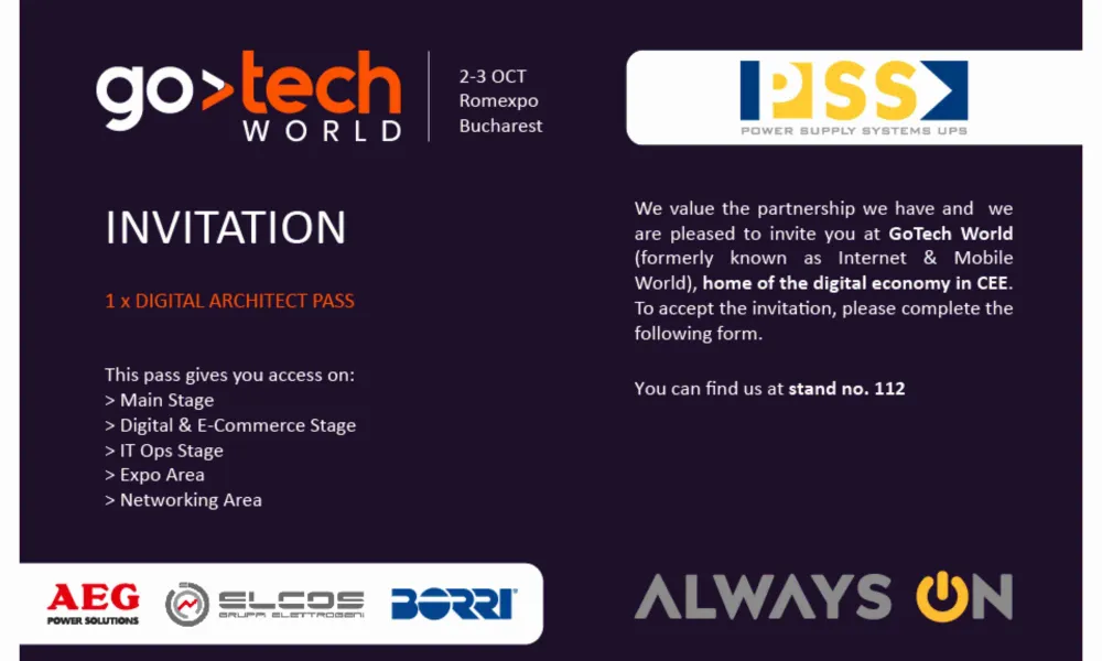 PSS la GoTech World 2019 in 2-3 Octombrie la Romexpo! - Digital Architect Pass gratuit!
